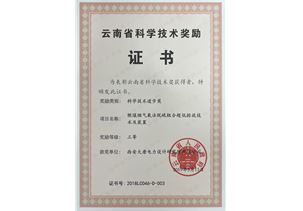 雲南省科學技術獎勵證書