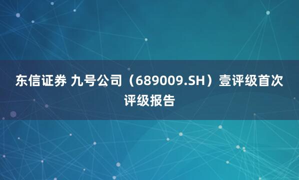 东信证券 九号公司（689009.SH）壹评级首次评级报告